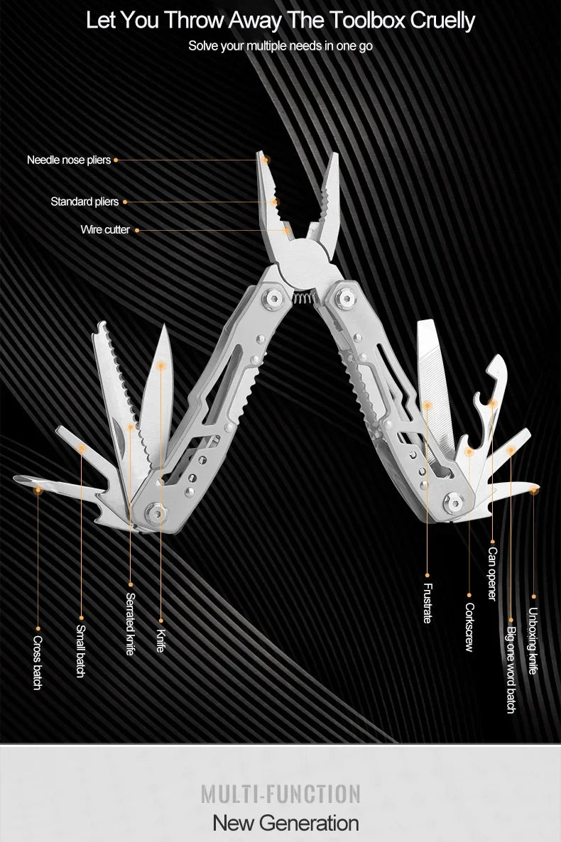 14-in-1 Folding Multi-Tool Pliers