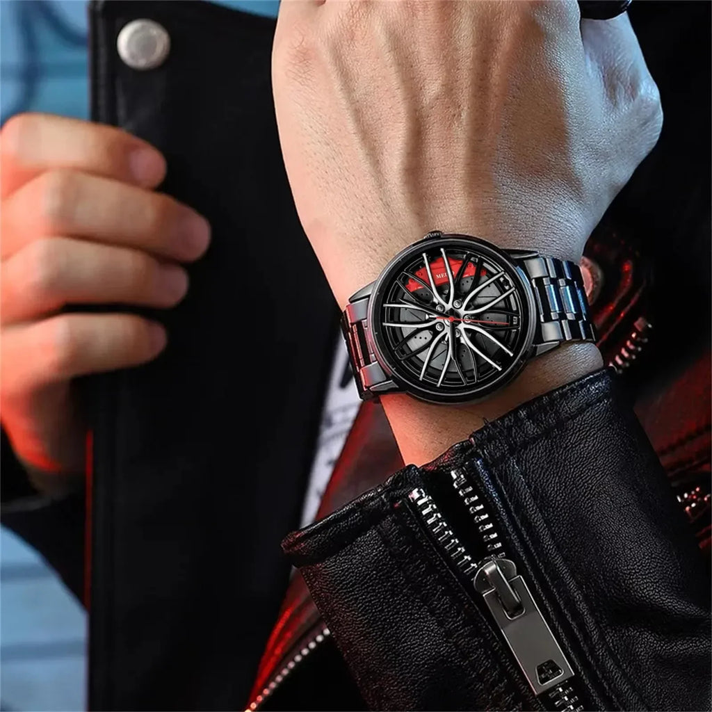 Men's Racing Car Rim Quartz Watch